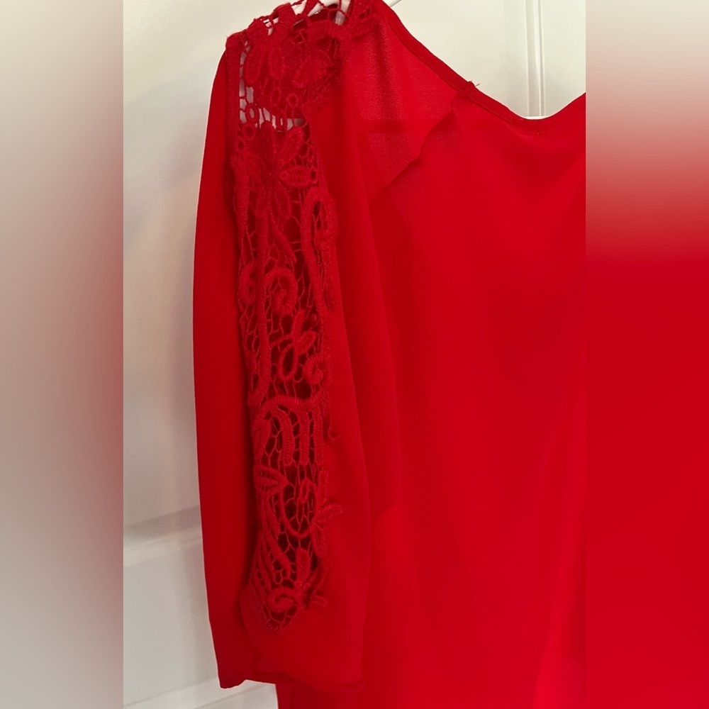 Francesca Elegant Red Blouse size Medium - Picture 2 of 2